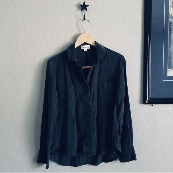 Cloth & Stone Long sleeve button up  charcoal gray - Picture 2 of 13